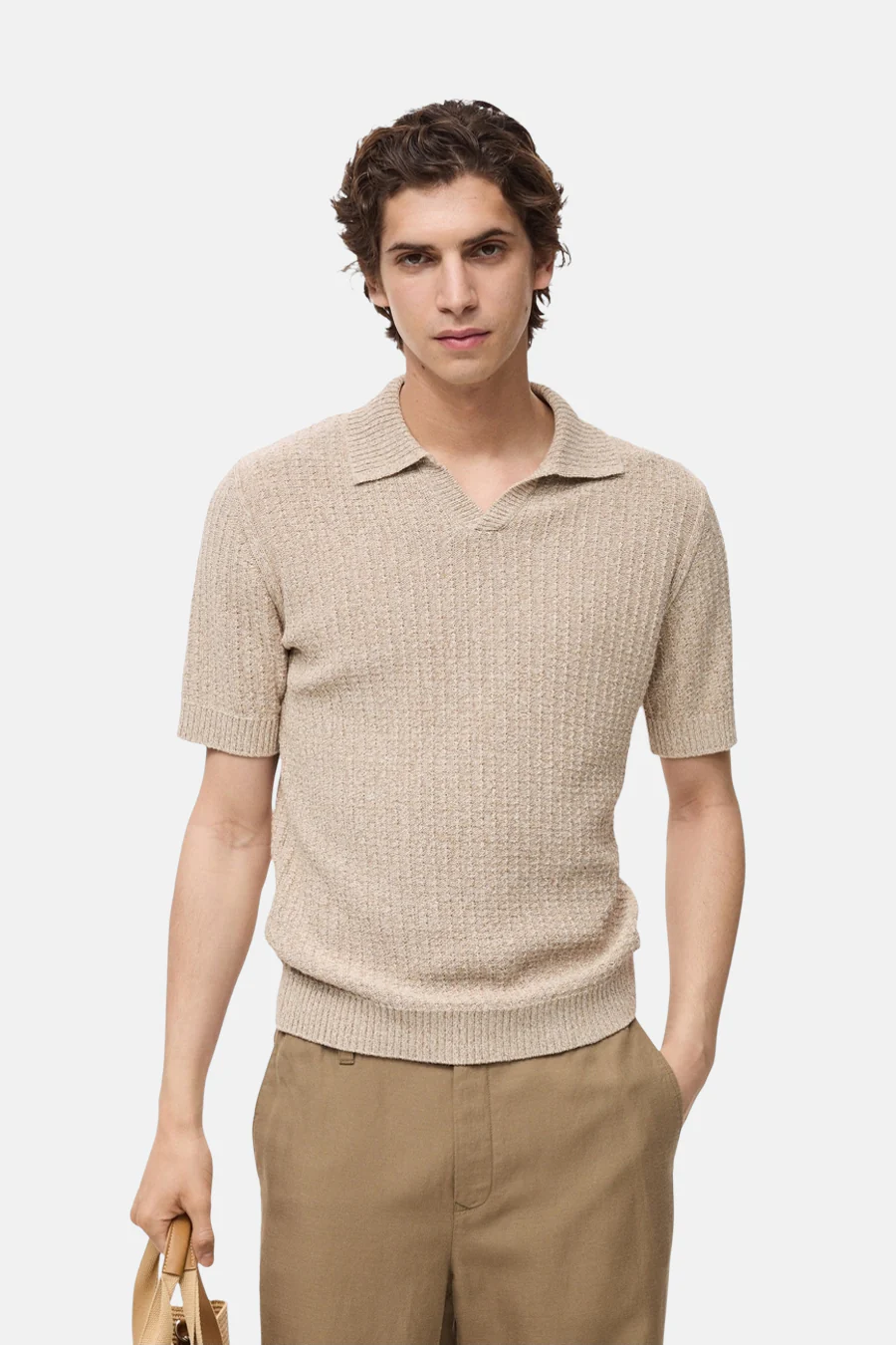 Polo met korte mouwen - beige
