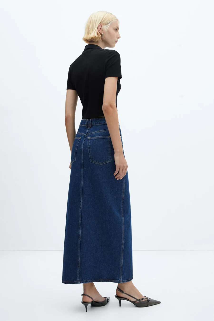 Lange rok - mid blue denim - Image 3