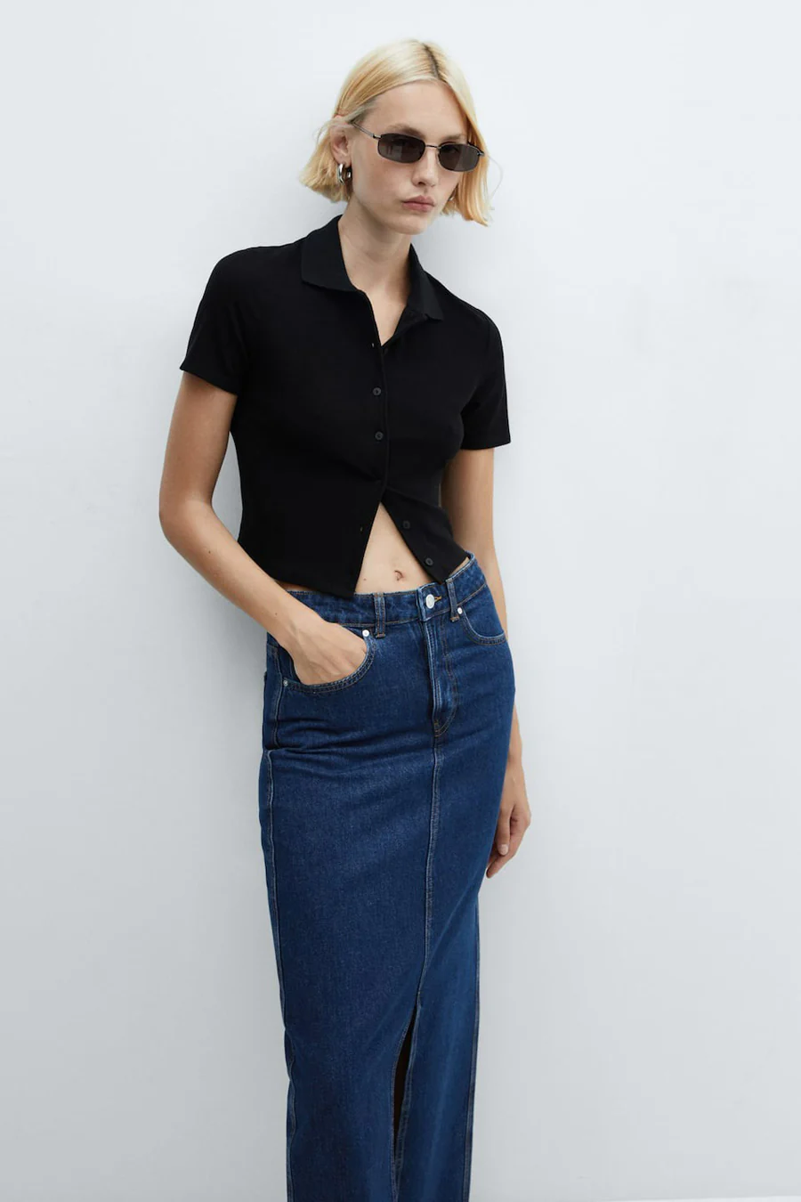 Lange rok - mid blue denim - Image 4