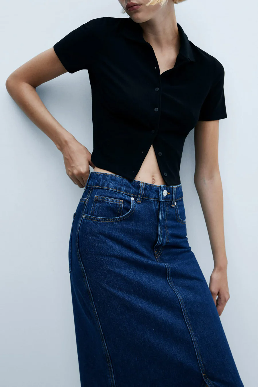 Lange rok - mid blue denim - Image 5