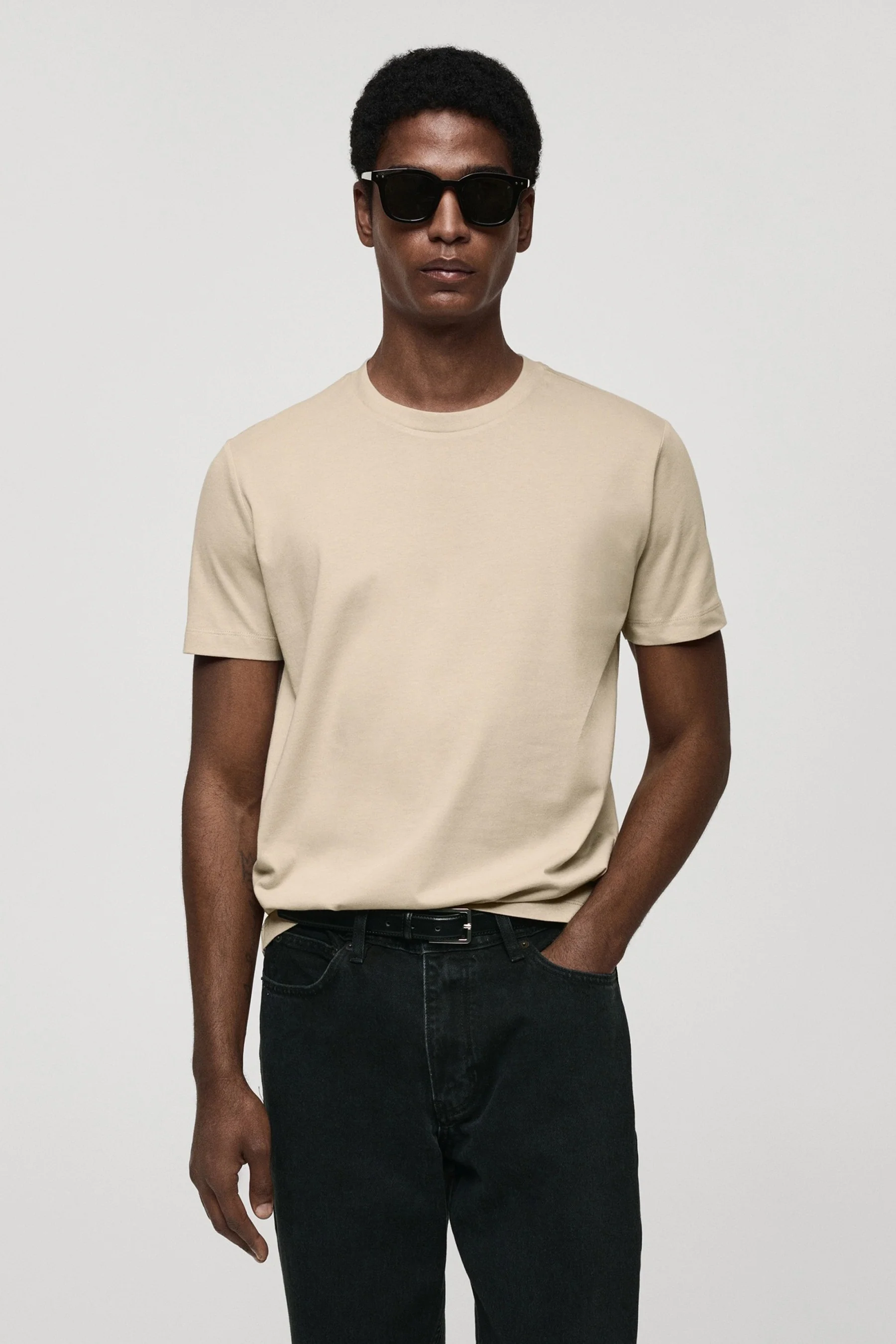 T-shirt met korte mouwen - Beige