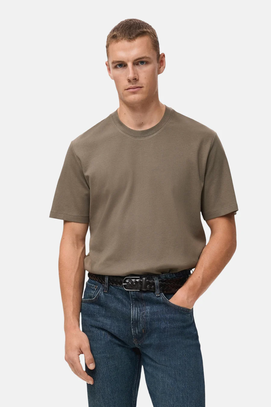 T-shirt met korte mouwen - Kaki