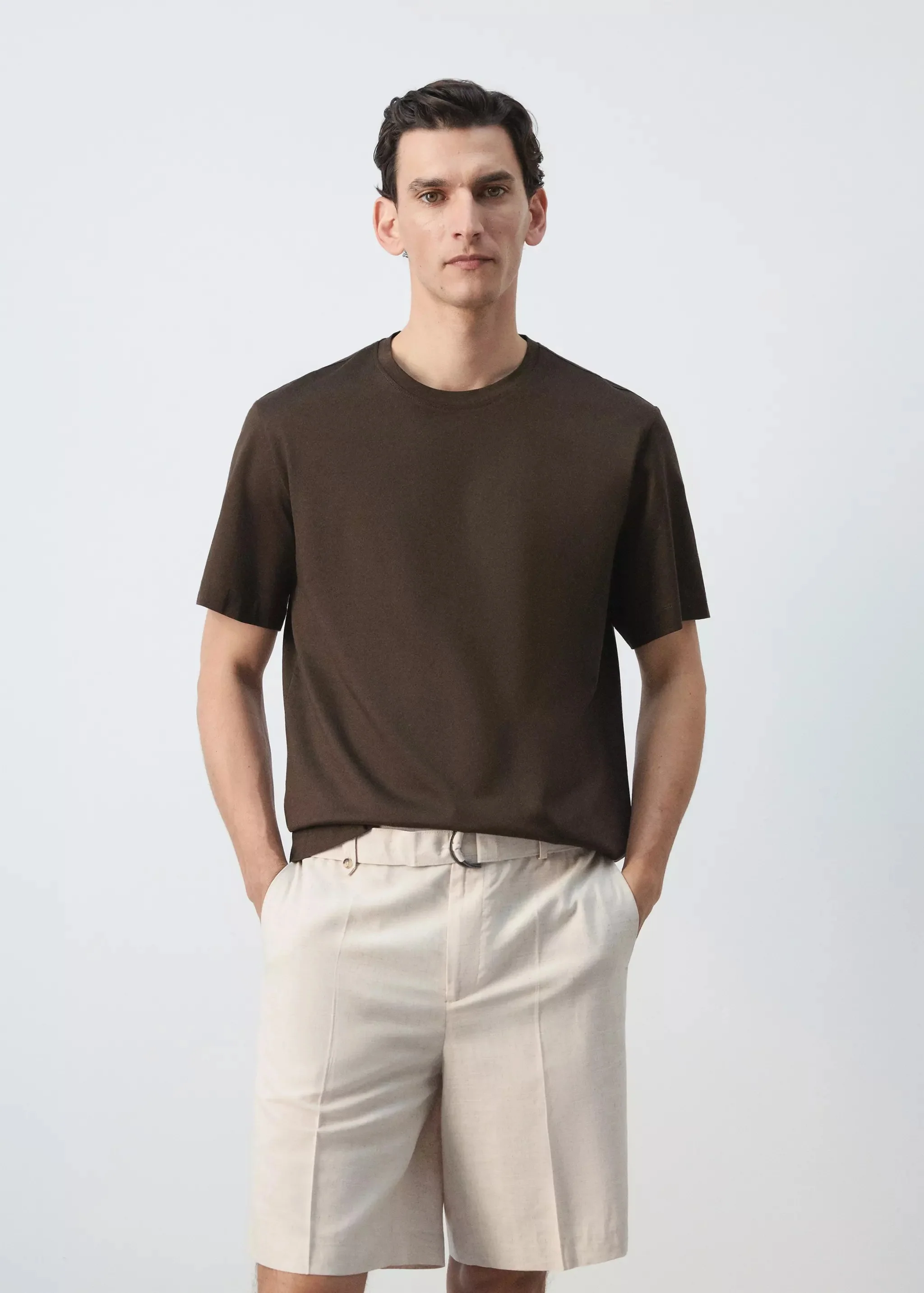 T-shirt (korte mouwen) bruin - MANGO