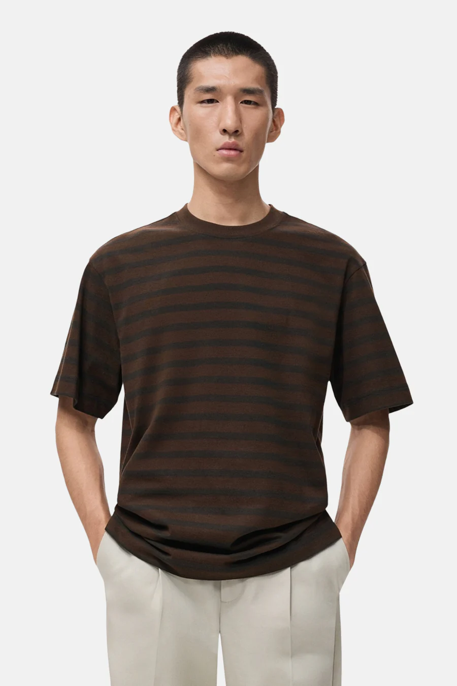 T-shirt met korte mouwen - Bruin