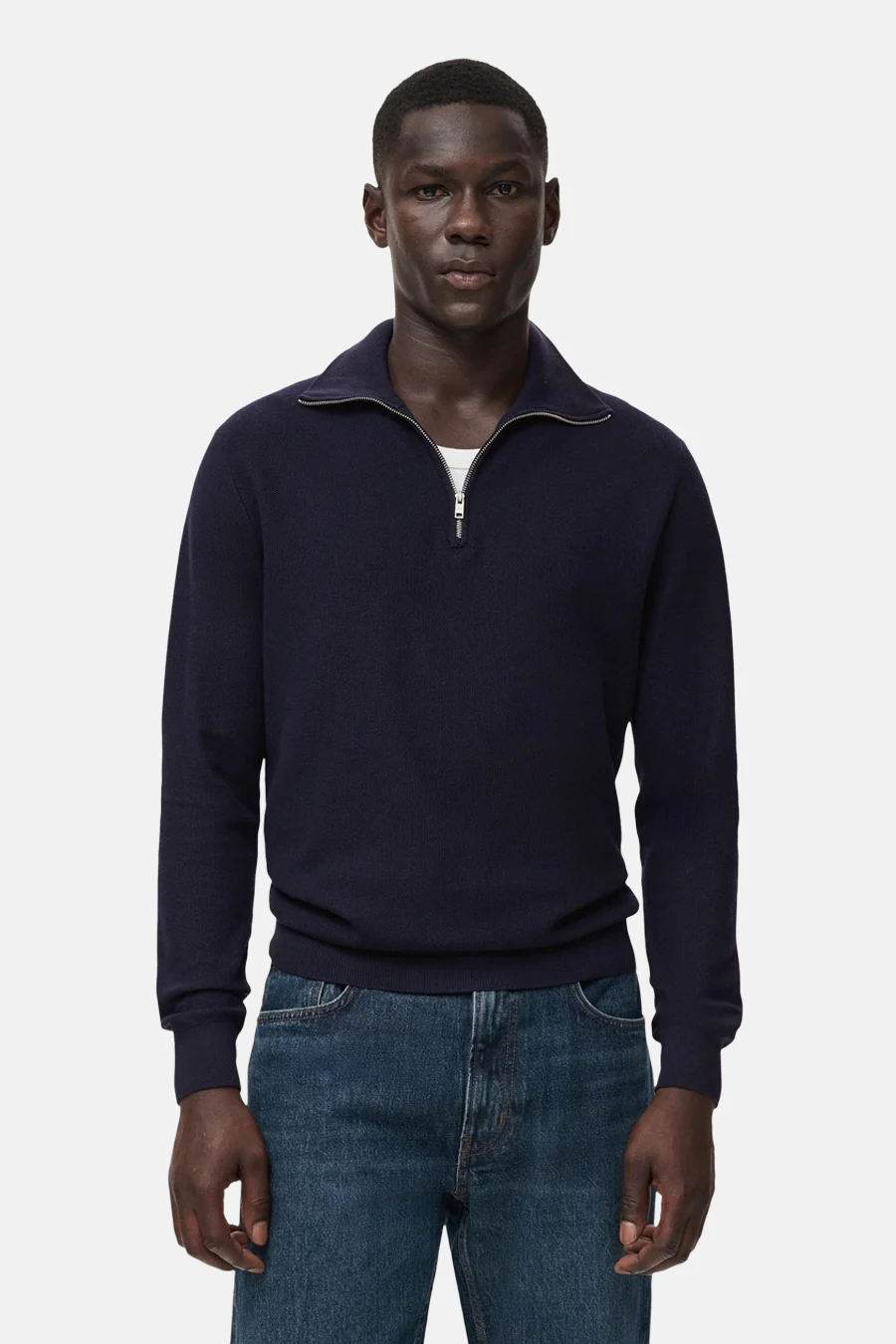Pull met rolkraag - blauw