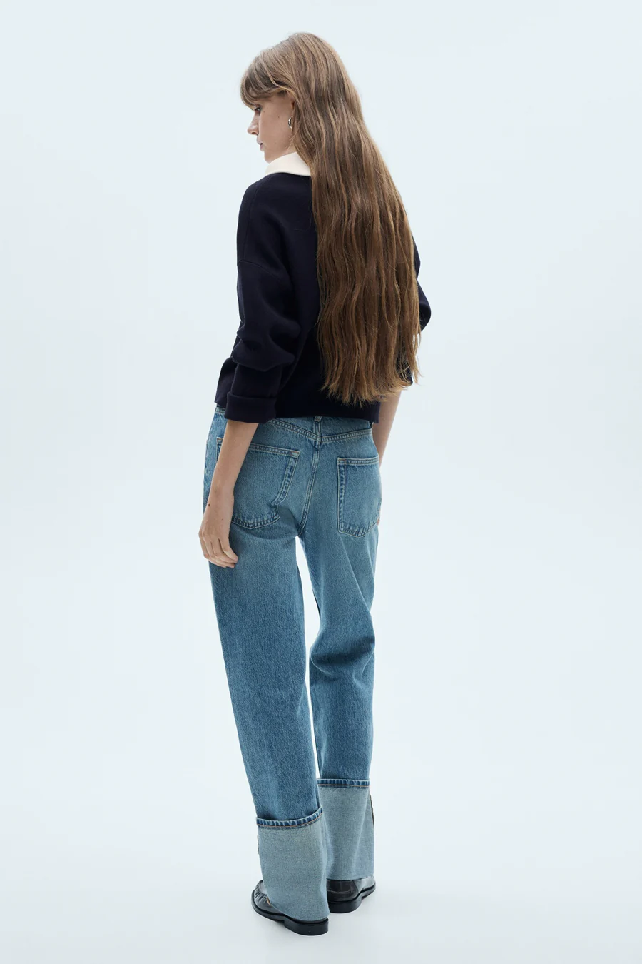 Pull met rolkraag - blauw - Image 3