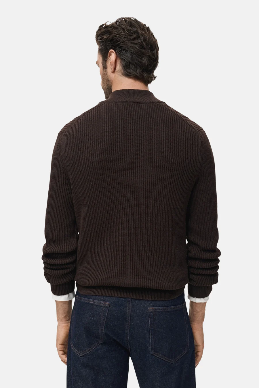 Pull met rolkraag - bruin - Image 3
