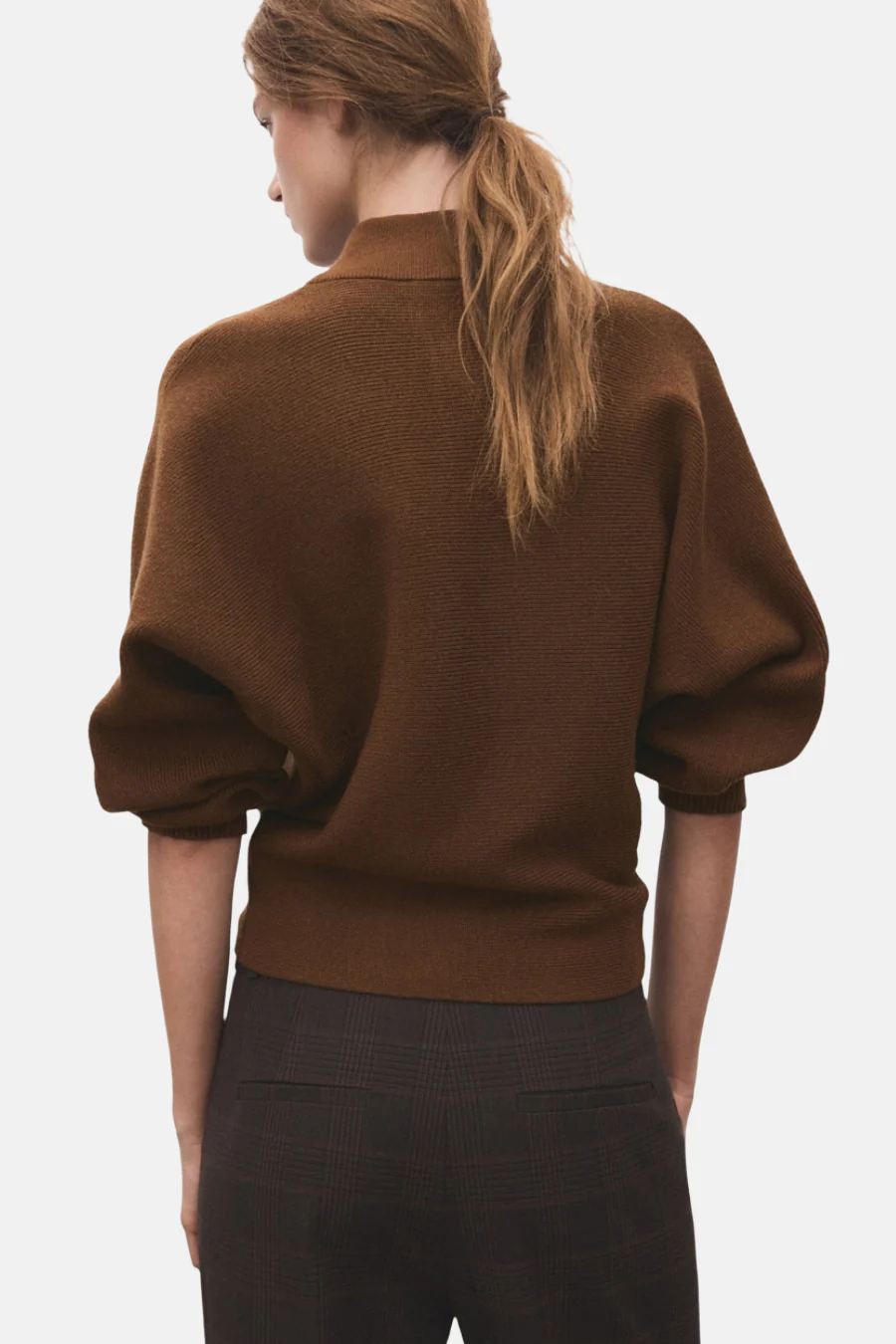 Pull met rolkraag - bruin - Image 3