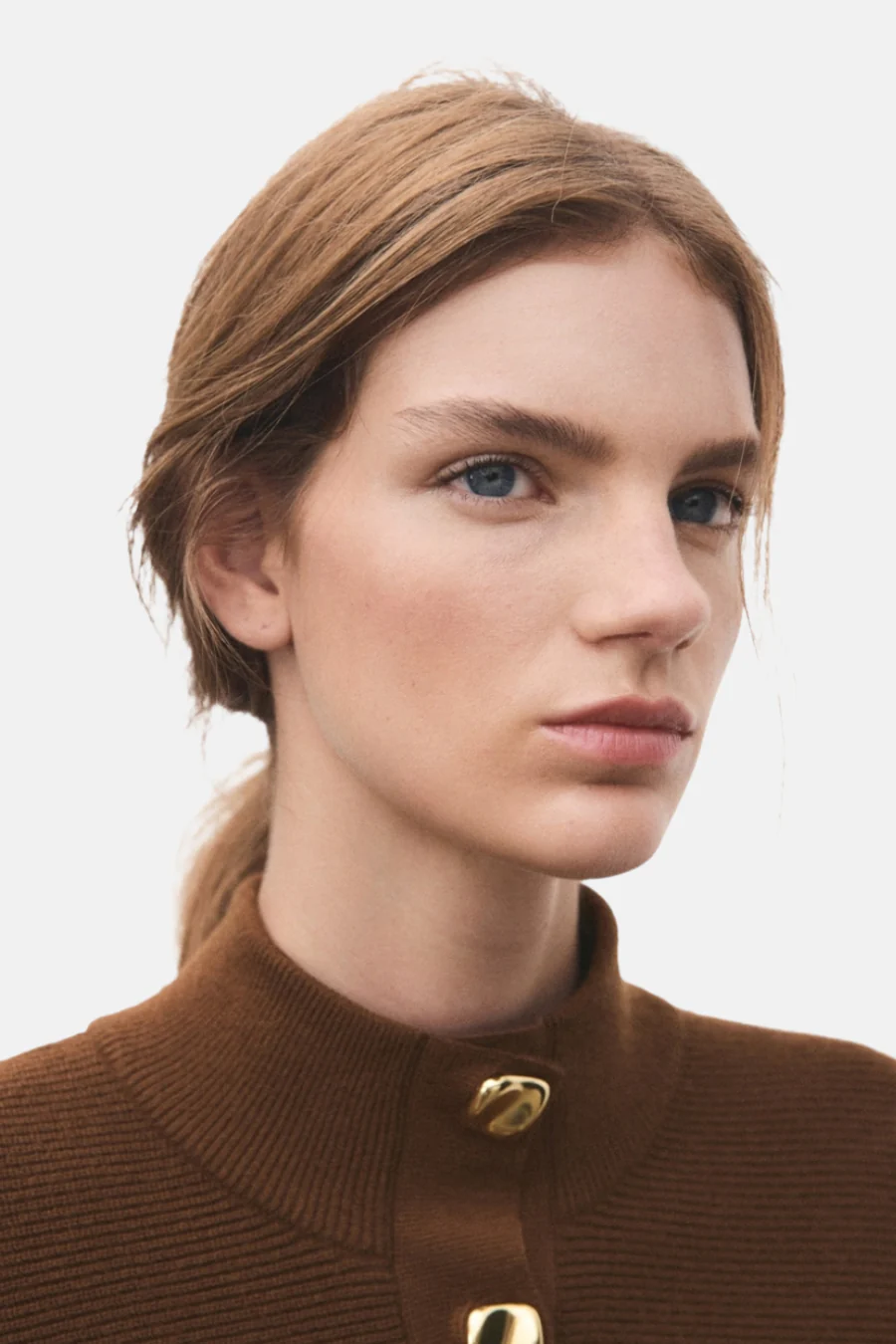 Pull met rolkraag - bruin - Image 4