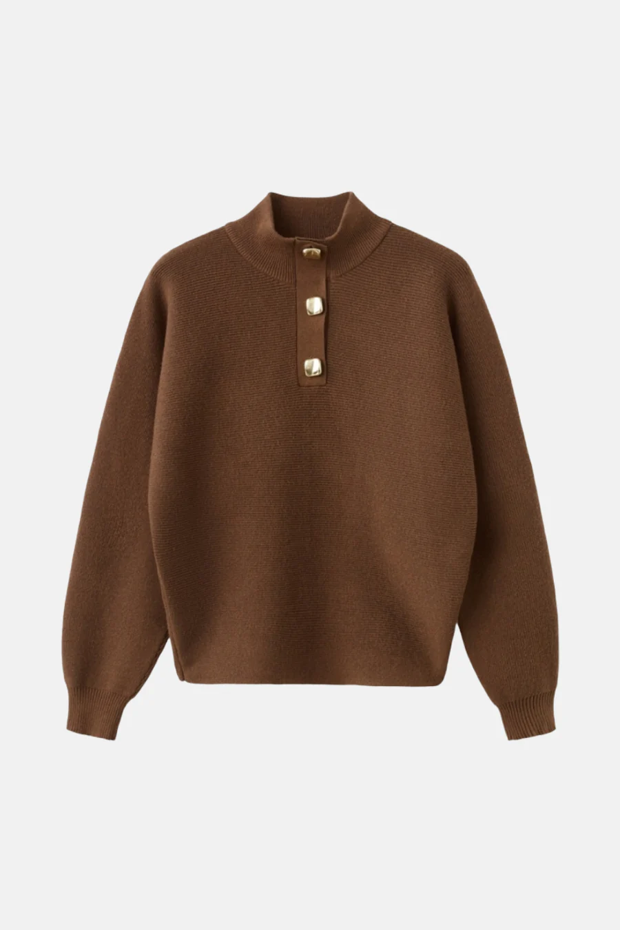 Pull met rolkraag - bruin - Image 6