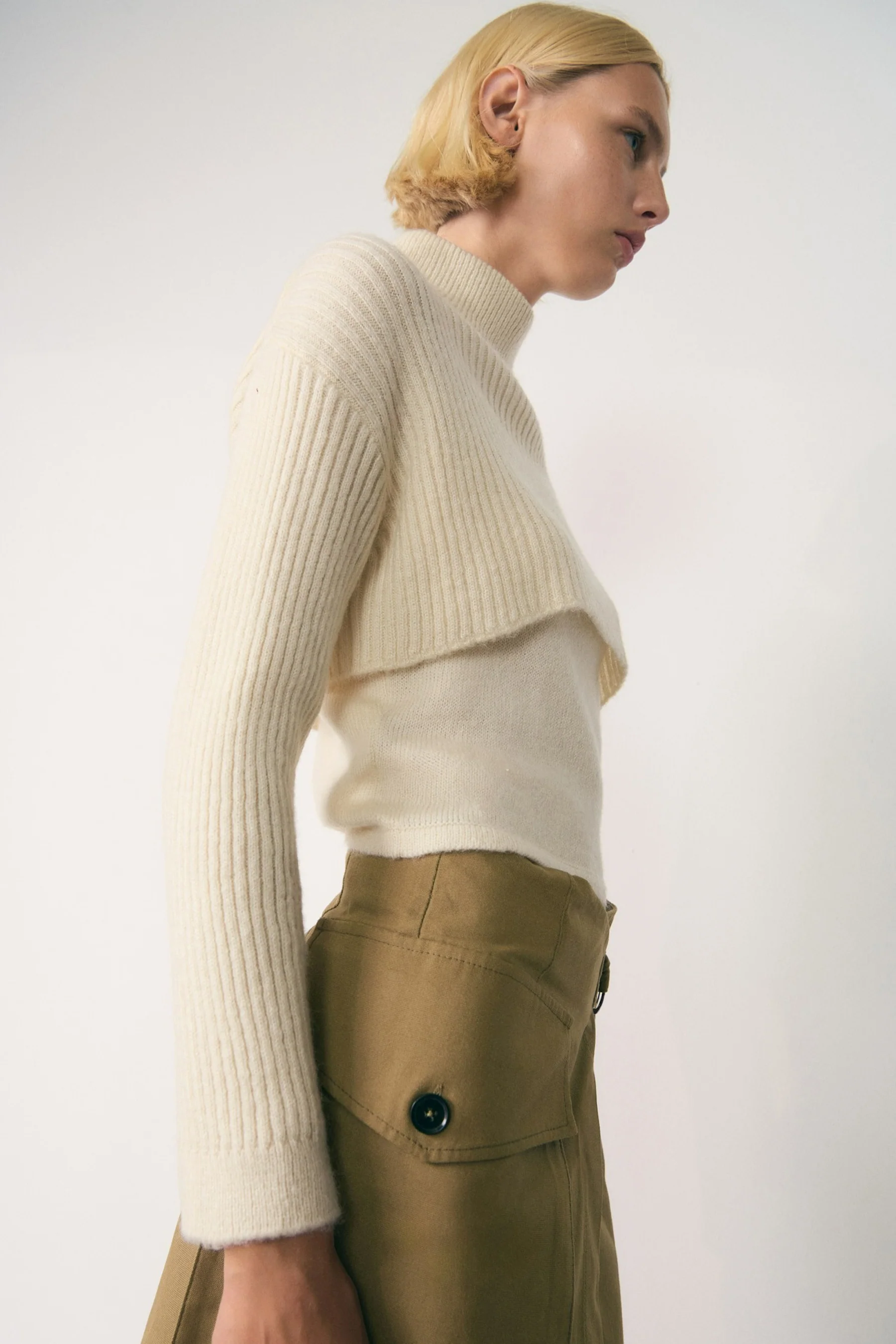 Pull met rolkraag - wit - Image 4