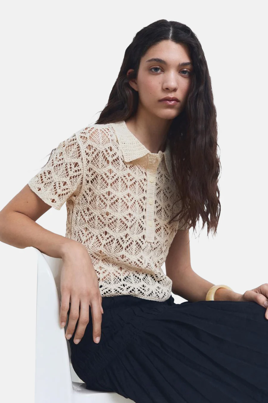 Pull met ronde hals - beige - Image 4