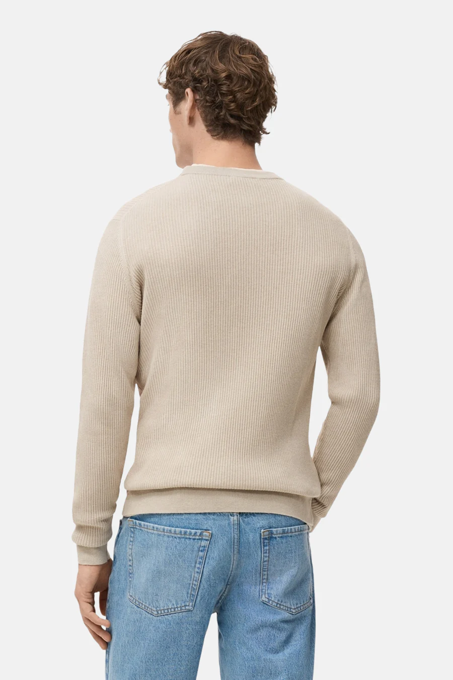 Pull met ronde hals - beige - Image 3