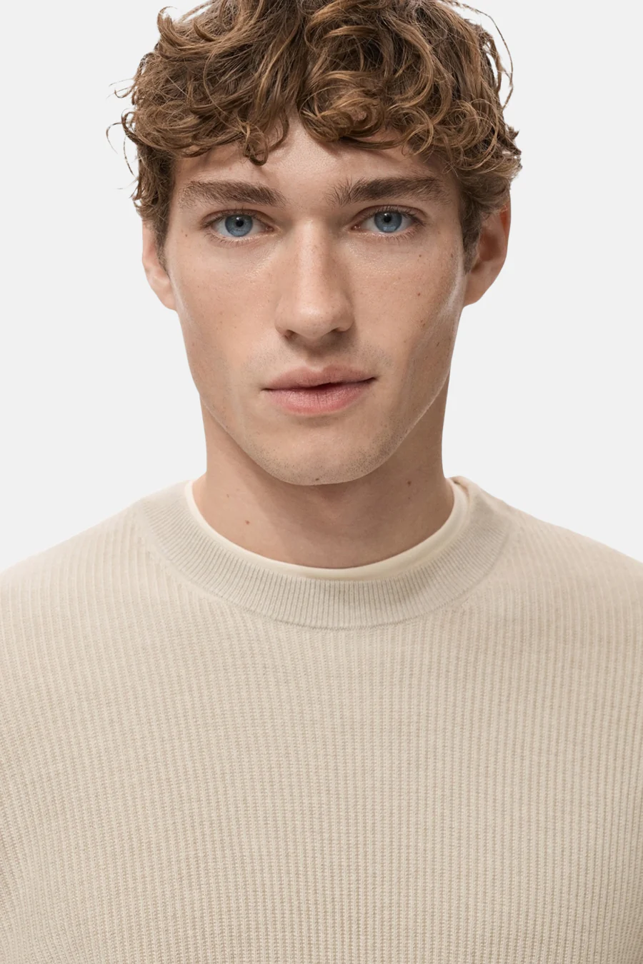 Pull met ronde hals - beige - Image 4