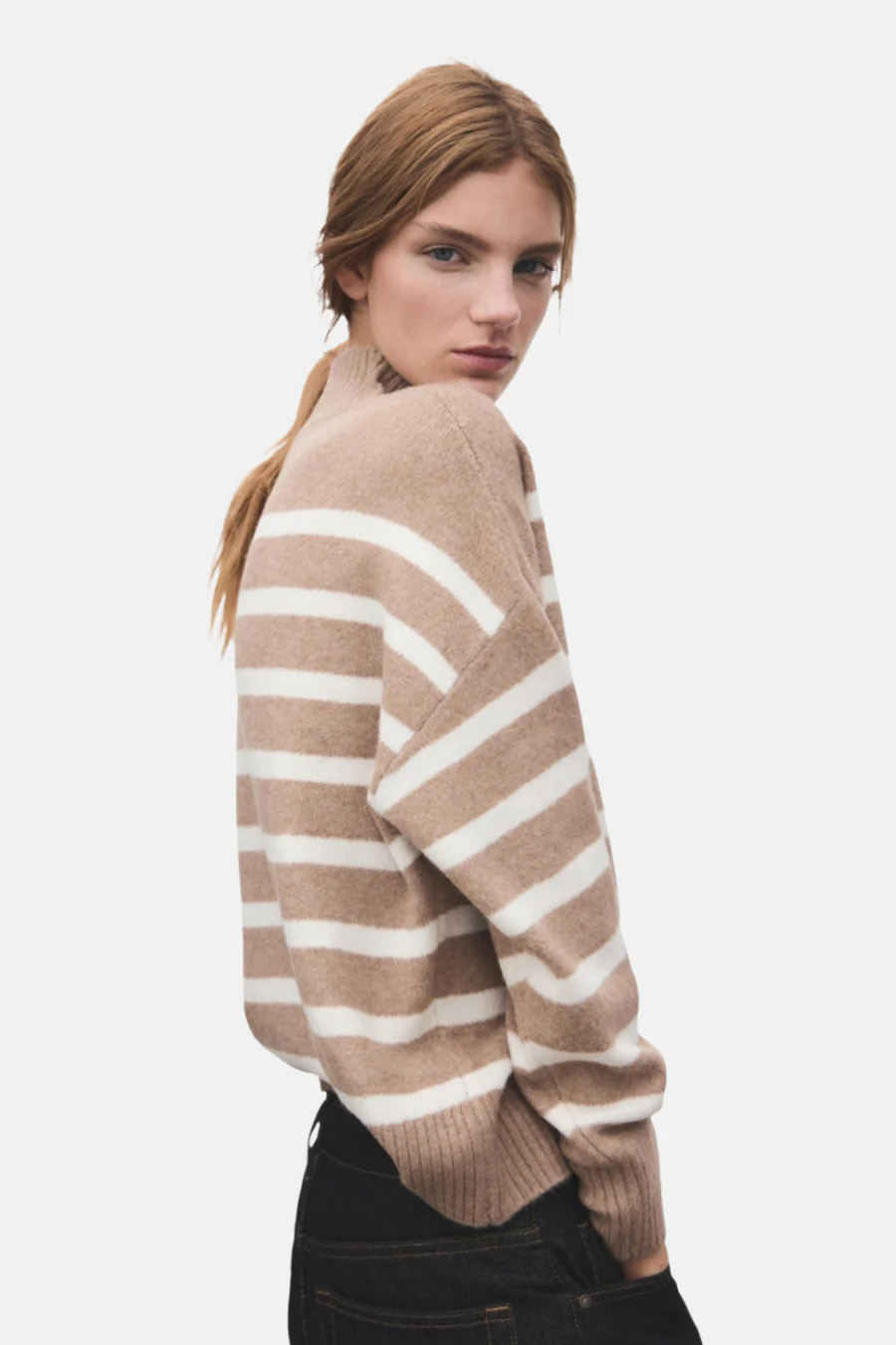 Pull met ronde hals - Beige
