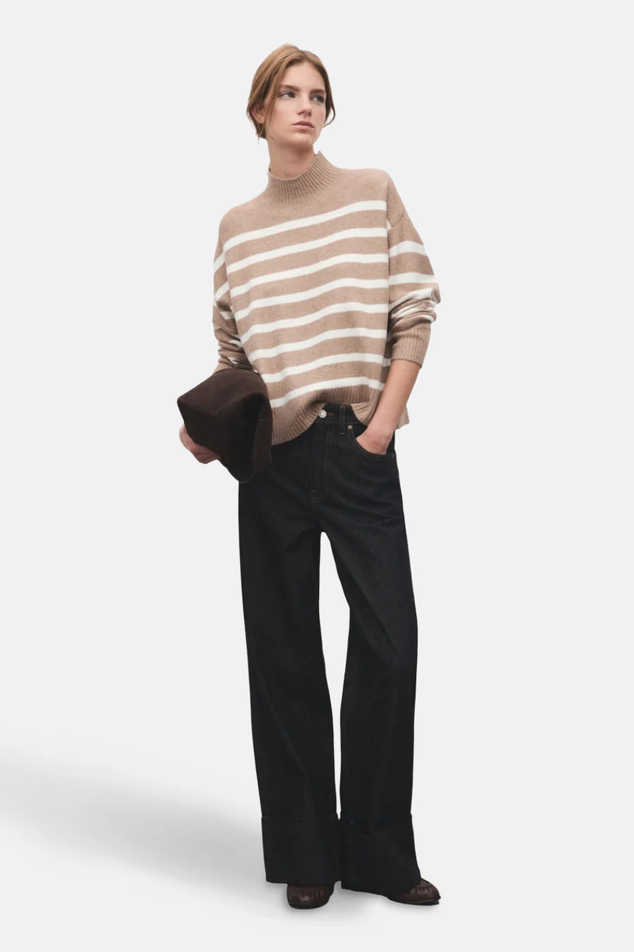 Pull met ronde hals - Beige - Image 2