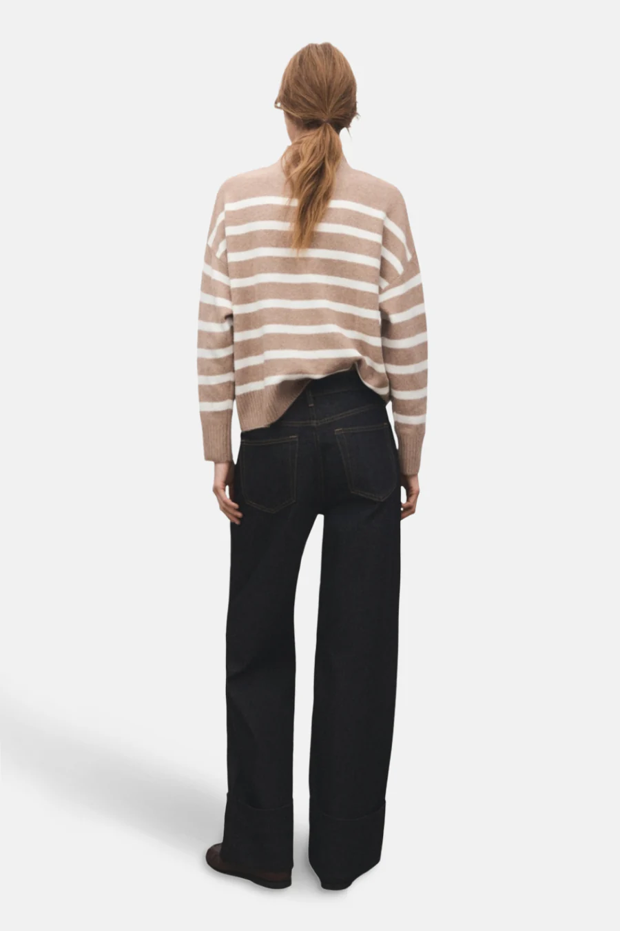 Pull met ronde hals - Beige - Image 3