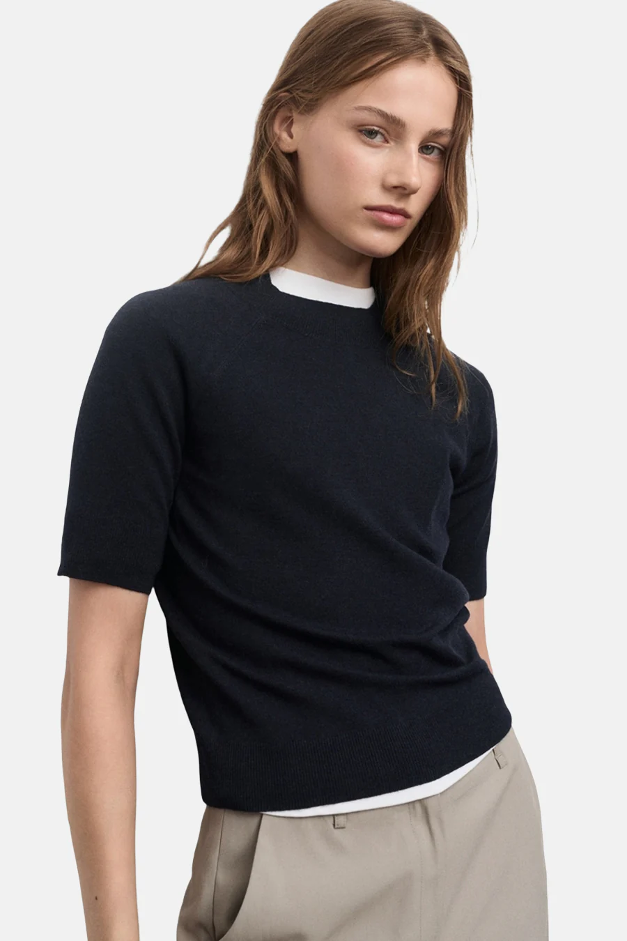 Pull met ronde hals - blauw
