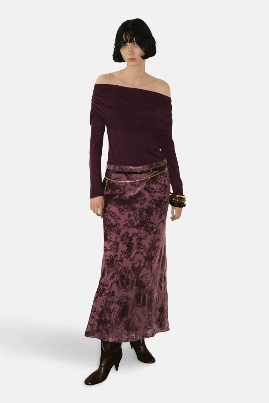 Pull met ronde hals - bordeaux - Image 2