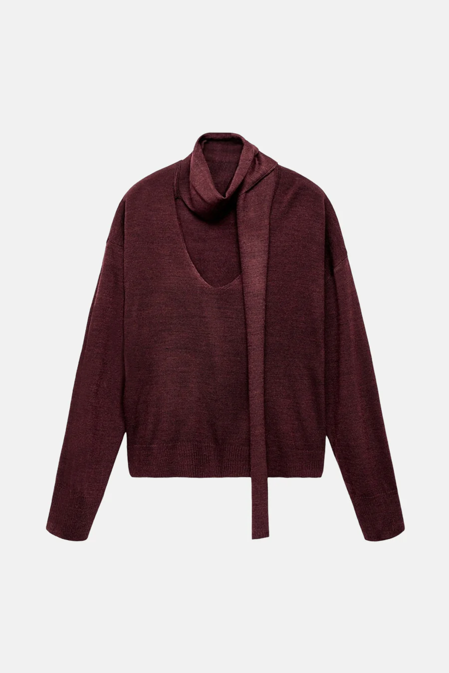Pull met ronde hals - bordeaux - Image 5