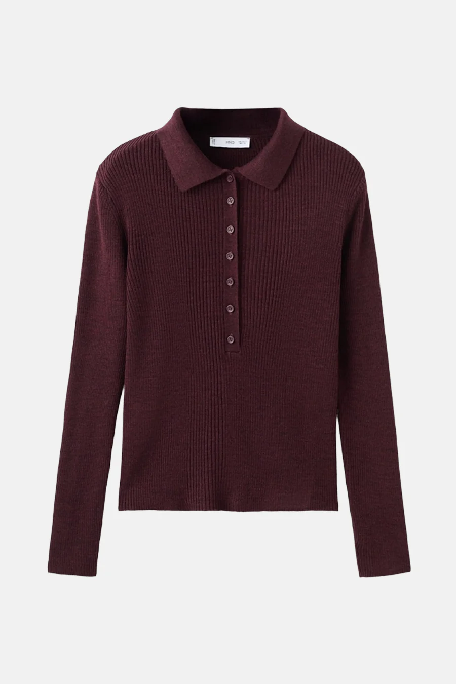 Pull met ronde hals - bordeaux - Image 7