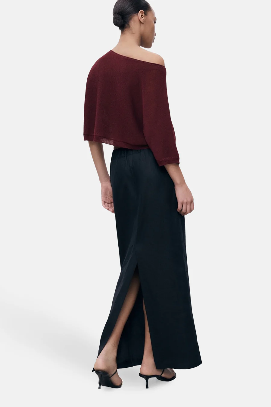 Pull met ronde hals - bordeaux - Image 3