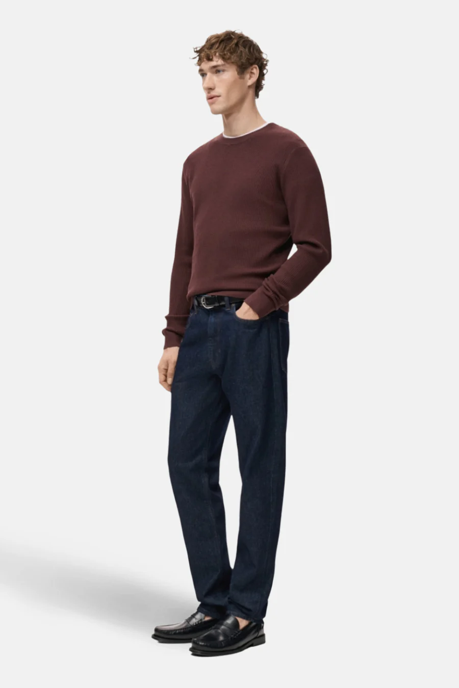 Pull met ronde hals - Bordeaux - Image 5