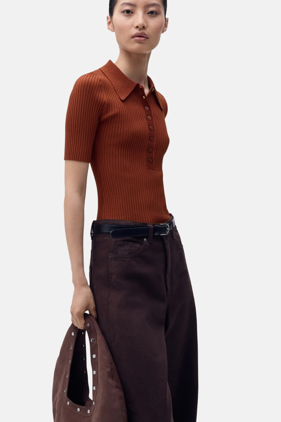 Pull met ronde hals - bruin - Image 3