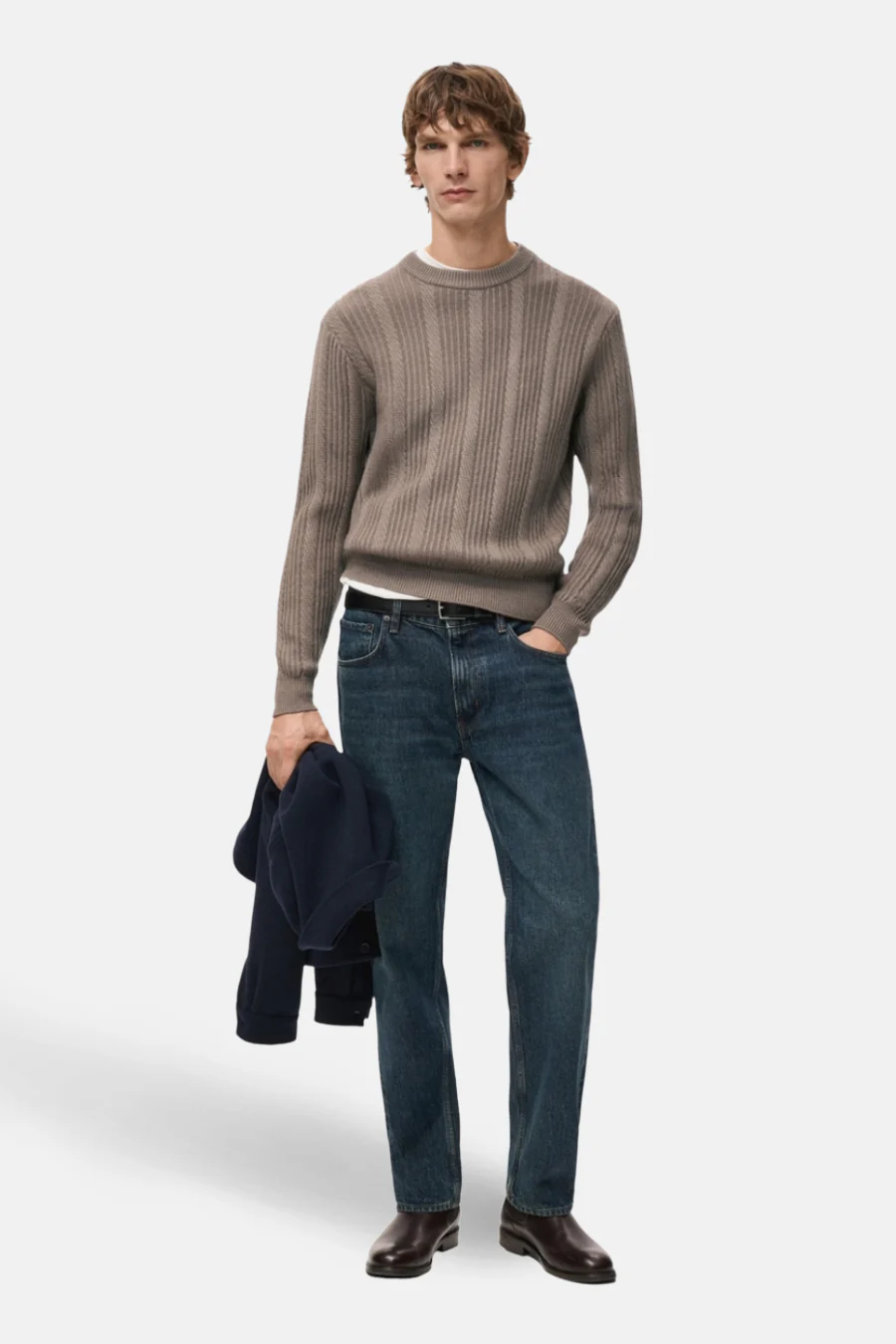 Pull met ronde hals - bruin - Image 2