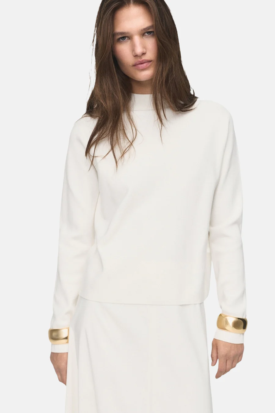 Pull met ronde hals - Wit