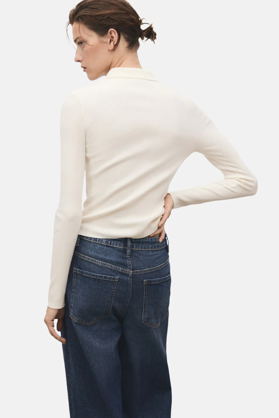 Pull met ronde hals - beige - Image 3