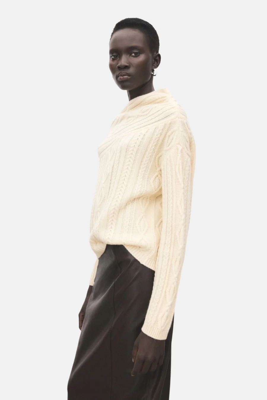 Pull met ronde hals - ecru