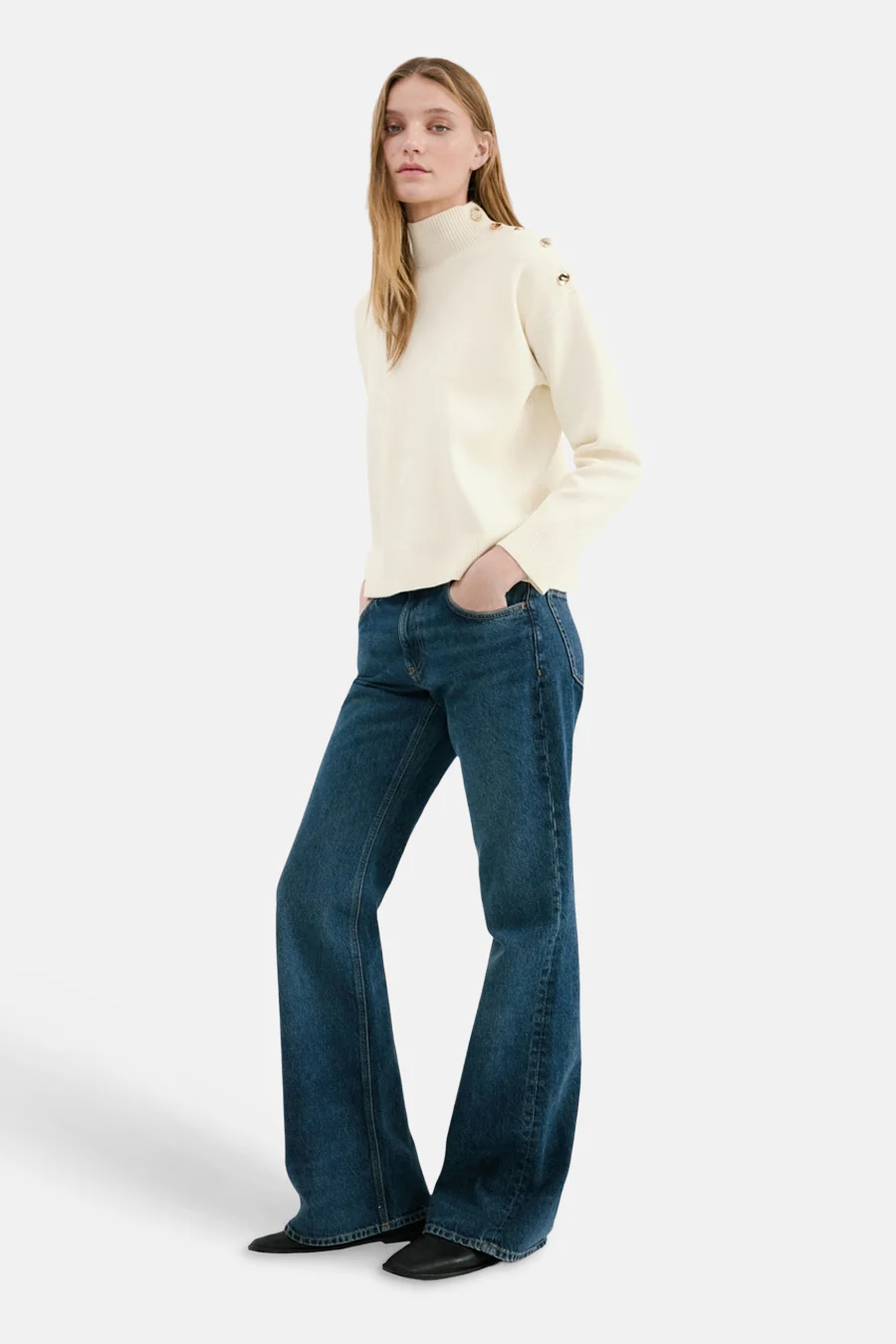 Pull met ronde hals - ecru - Image 2