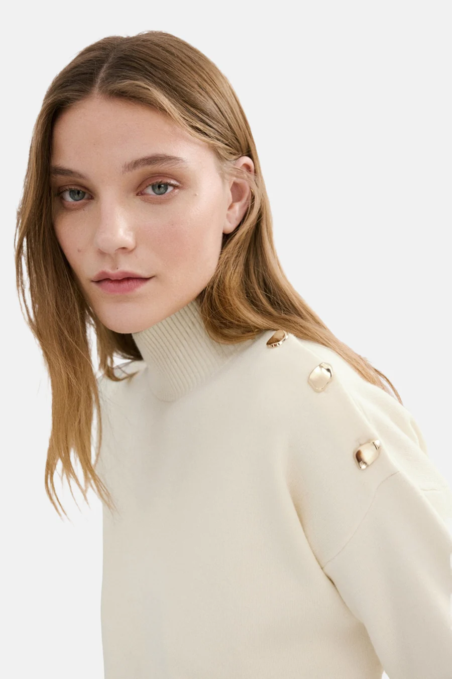 Pull met ronde hals - ecru - Image 4