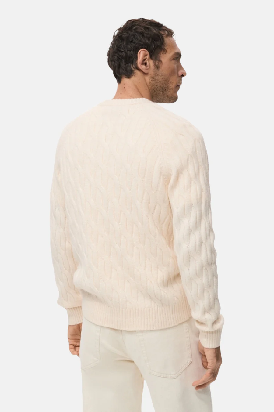 Pull met ronde hals - ecru - Image 4