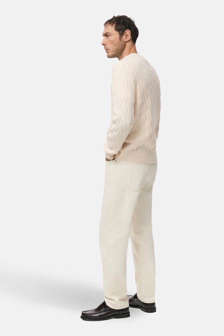 Pull met ronde hals - ecru - Image 5