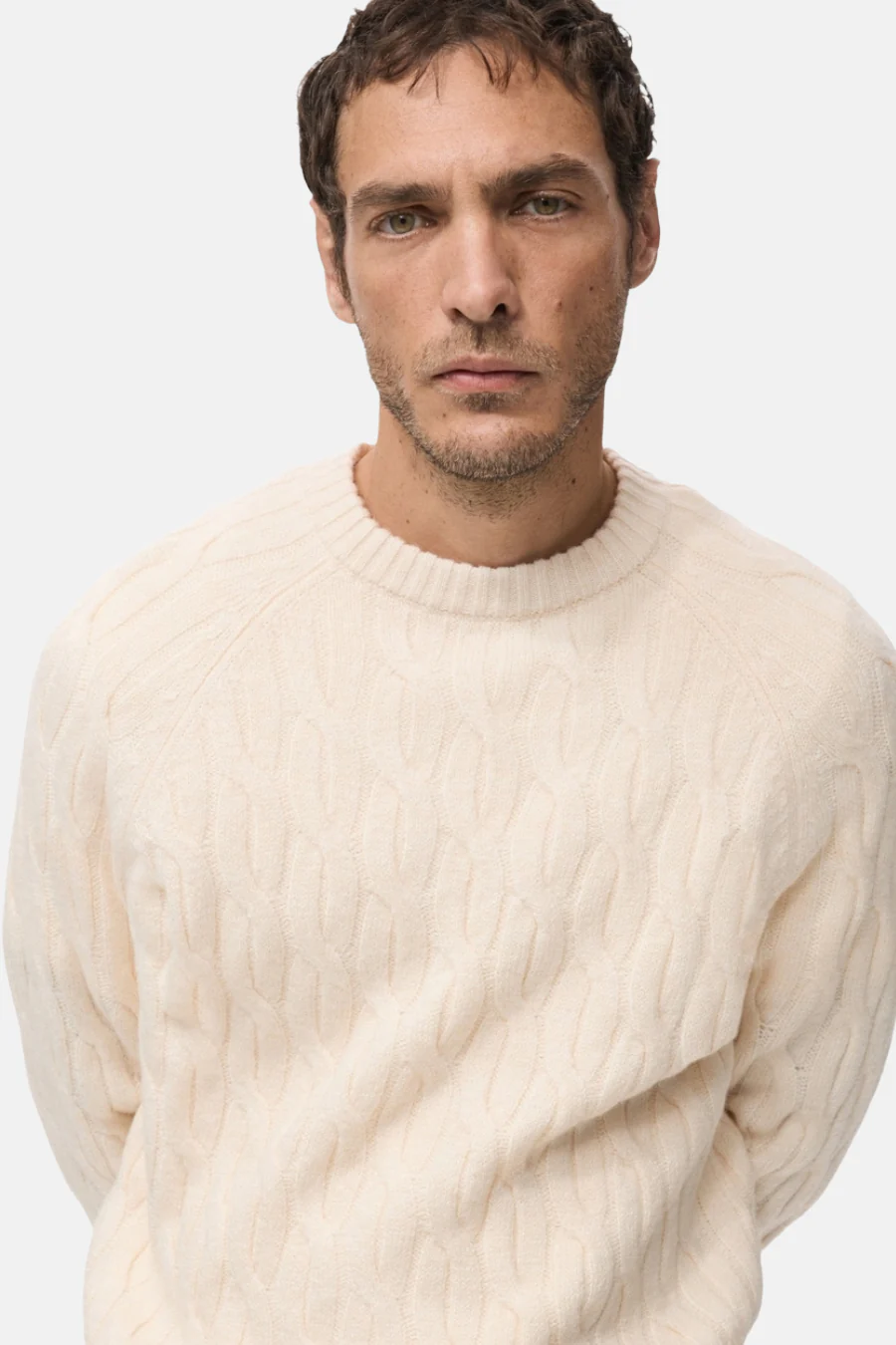 Pull met ronde hals - ecru - Image 6