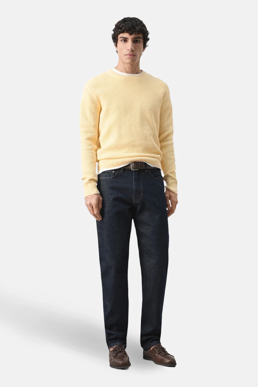 Pull met ronde hals - geel - Image 3