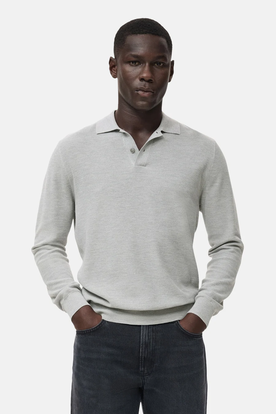 Pull met ronde hals - grijs