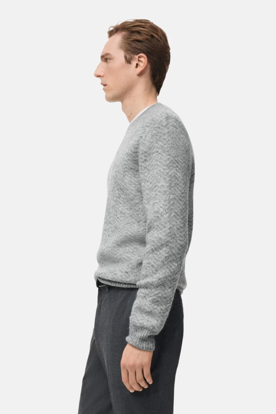 Pull met ronde hals - grijs - Image 5