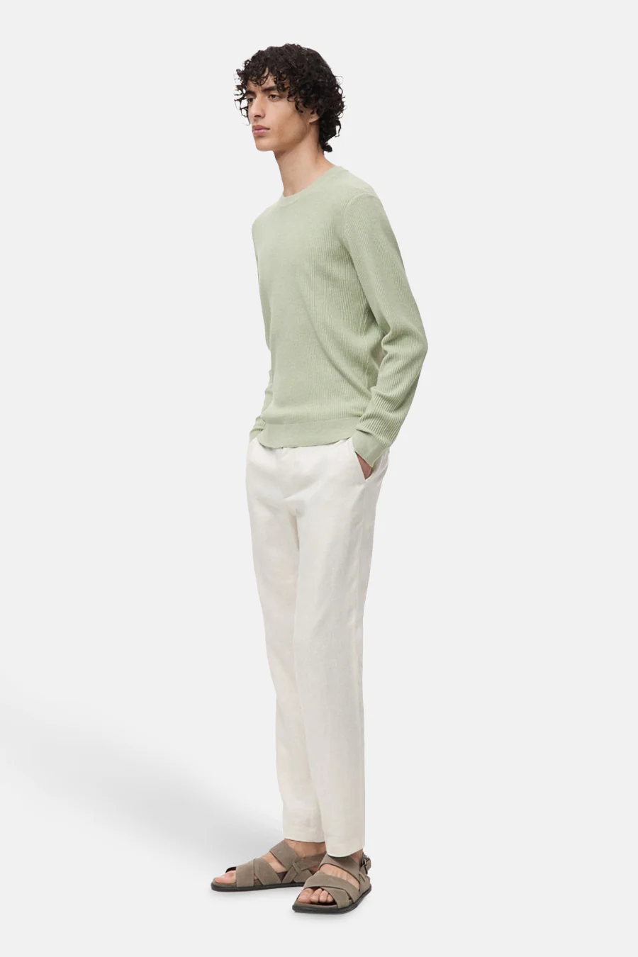Pull met ronde hals - groen - Image 5