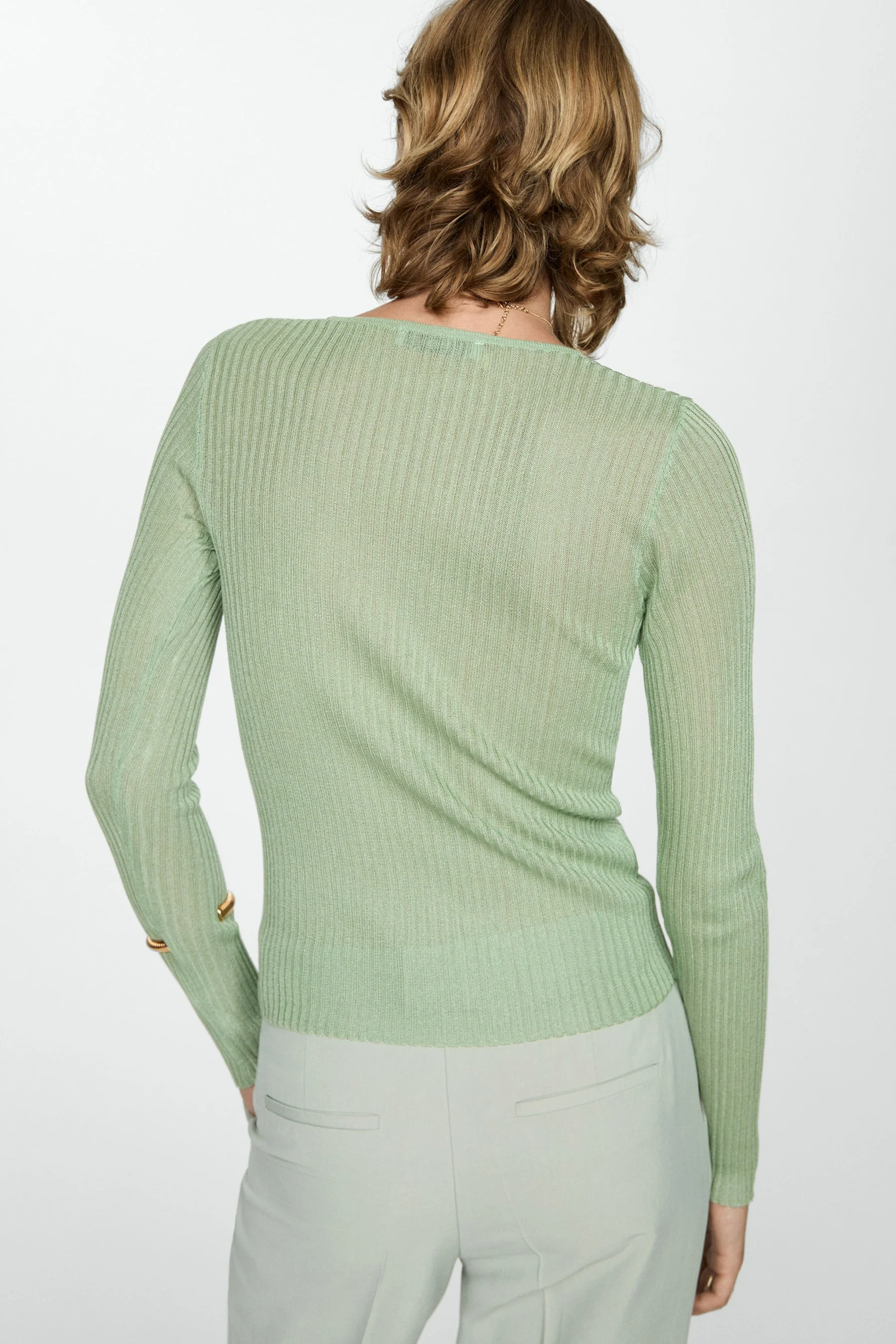 Pull met ronde hals - groen - Image 3