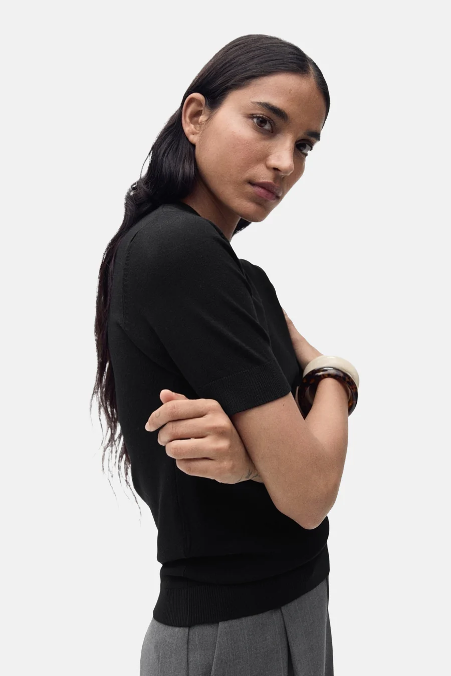 Pull met ronde hals - Zwart - Image 3