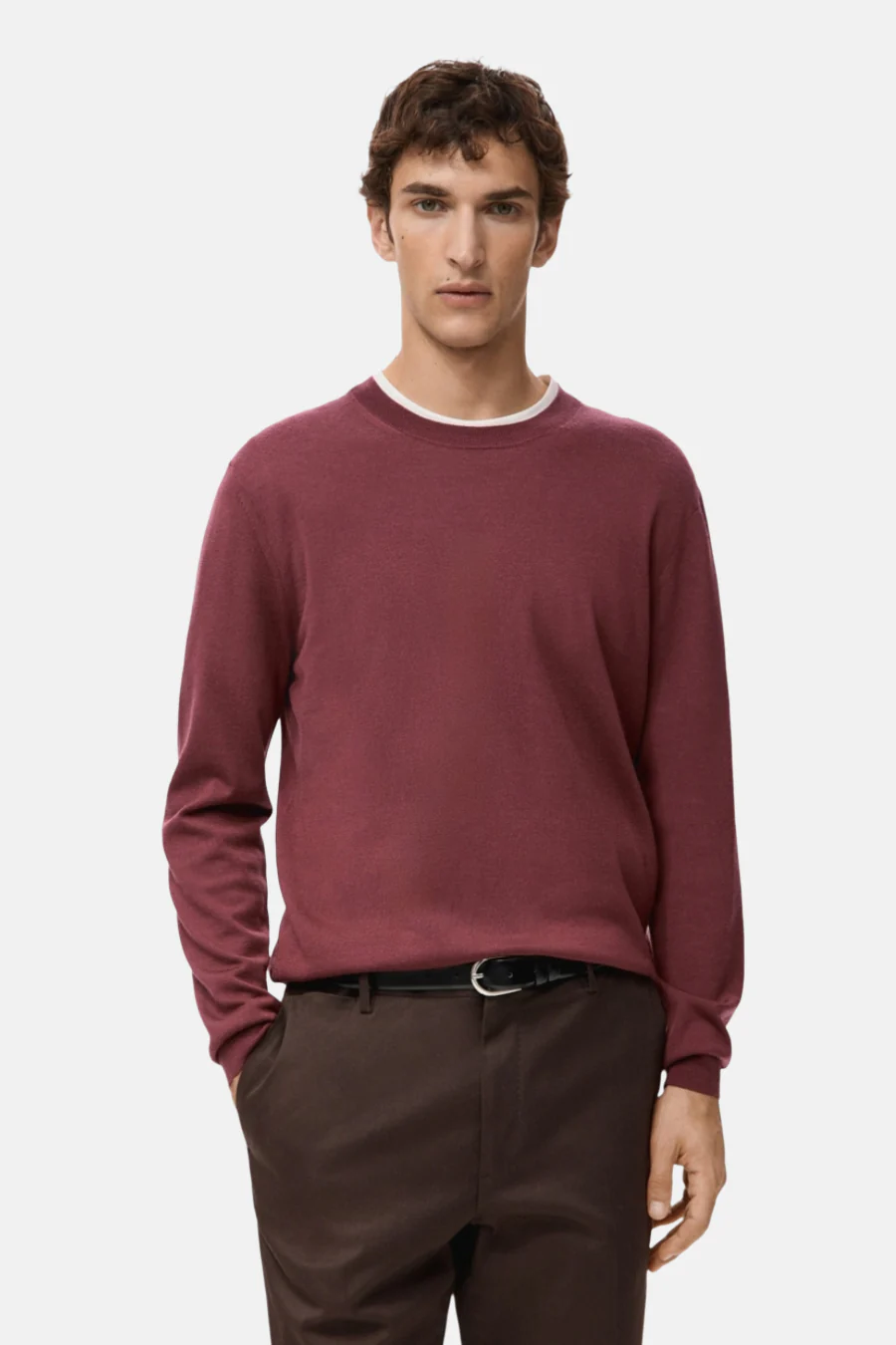 Pull met ronde hals - rood