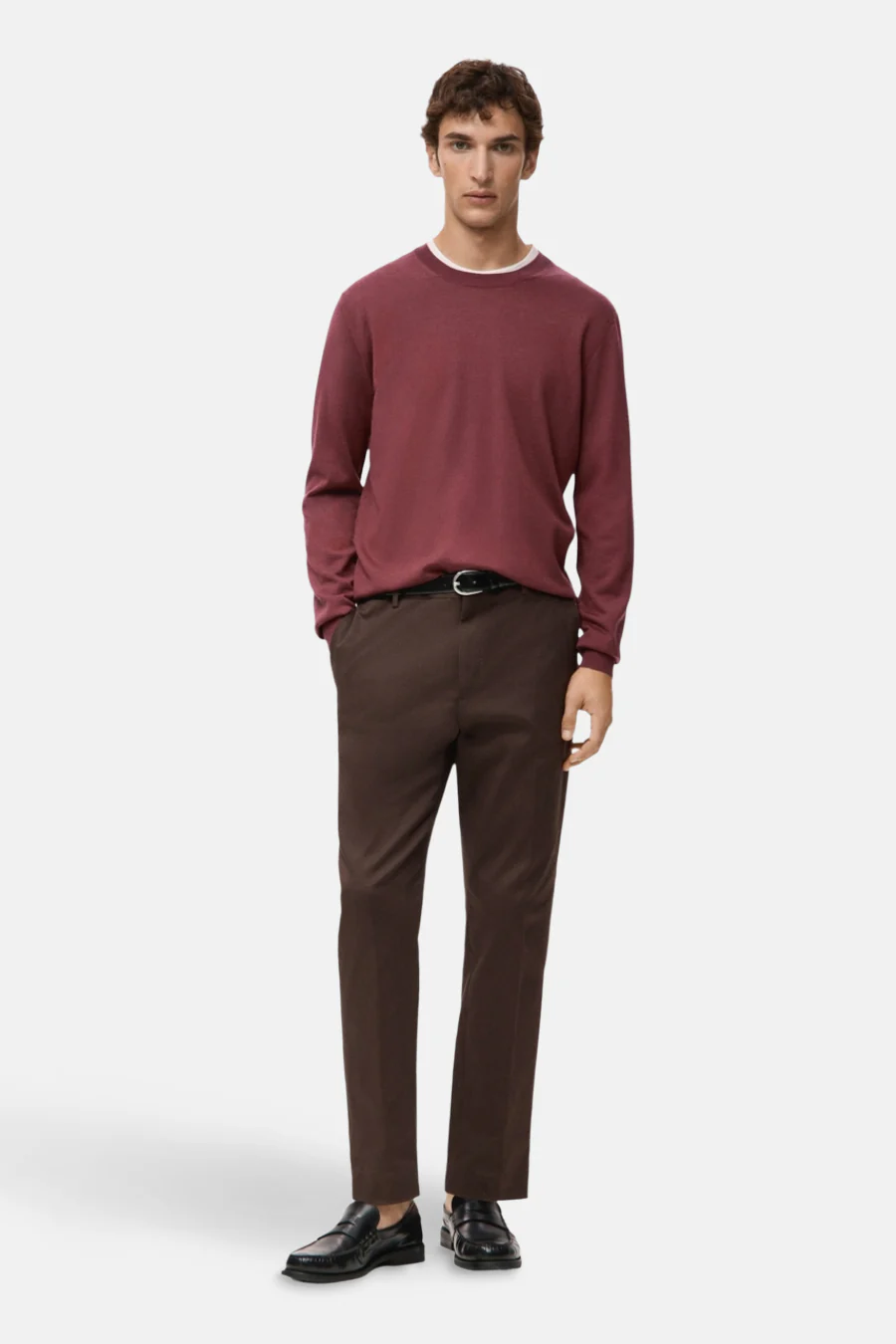 Pull met ronde hals - rood - Image 2