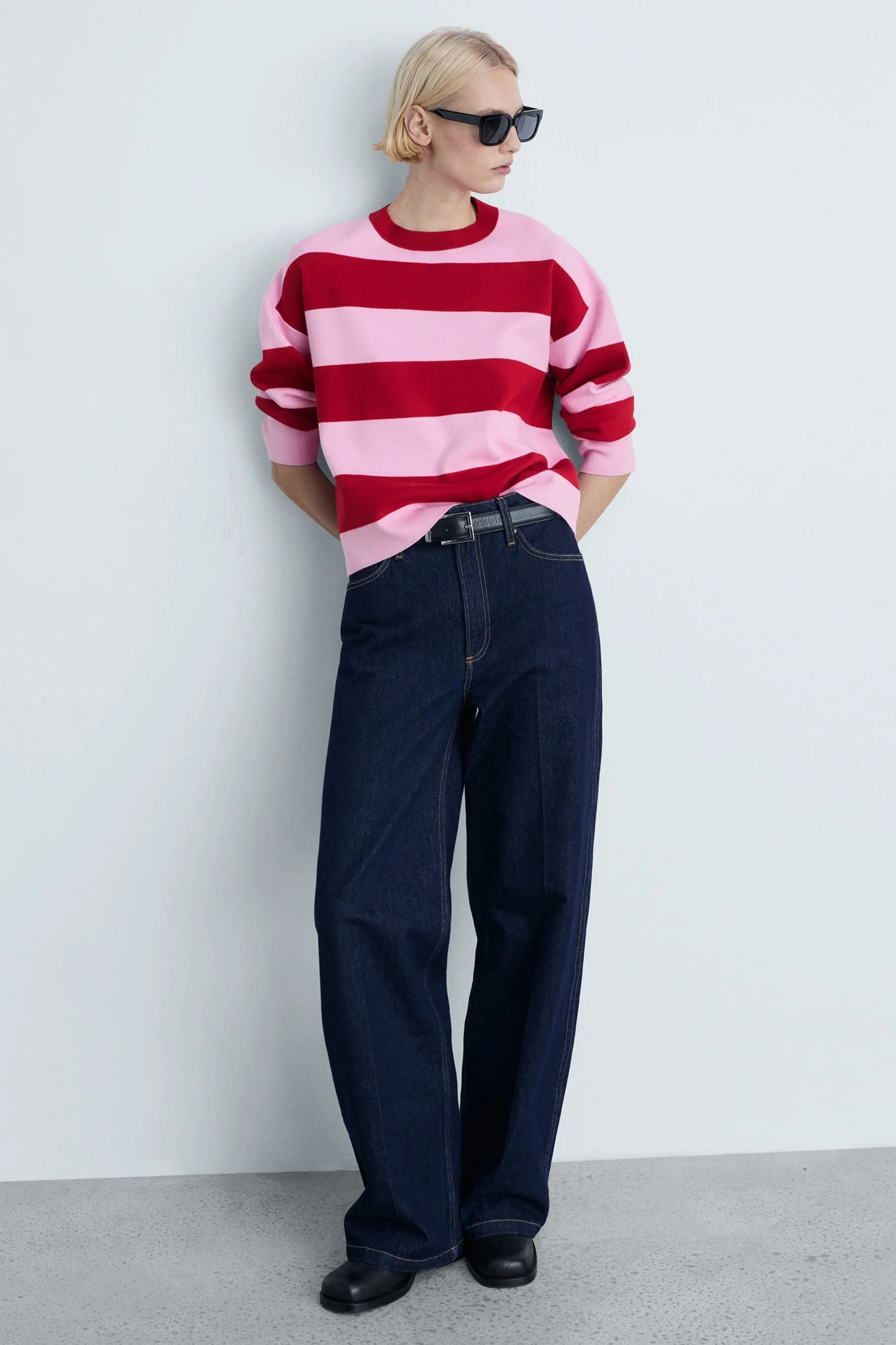 Pull met ronde hals - rood - Image 2