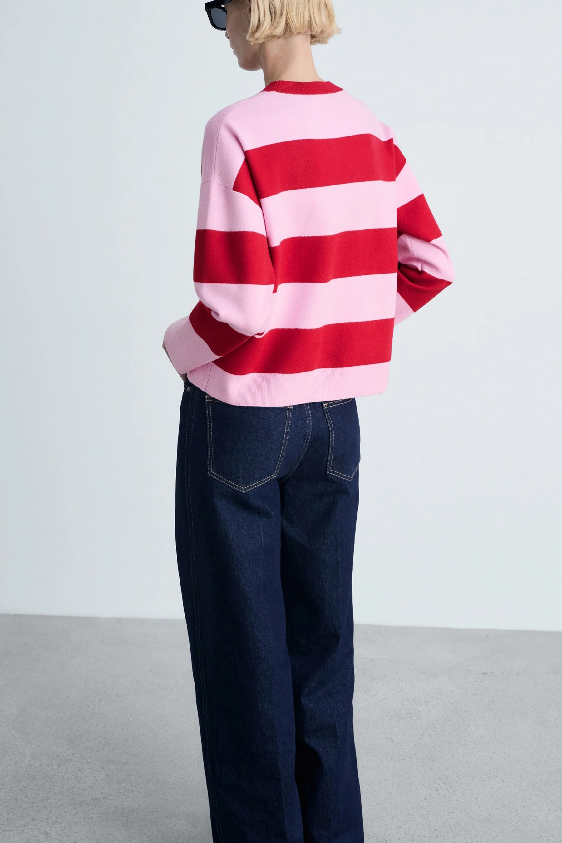 Pull met ronde hals - rood - Image 3