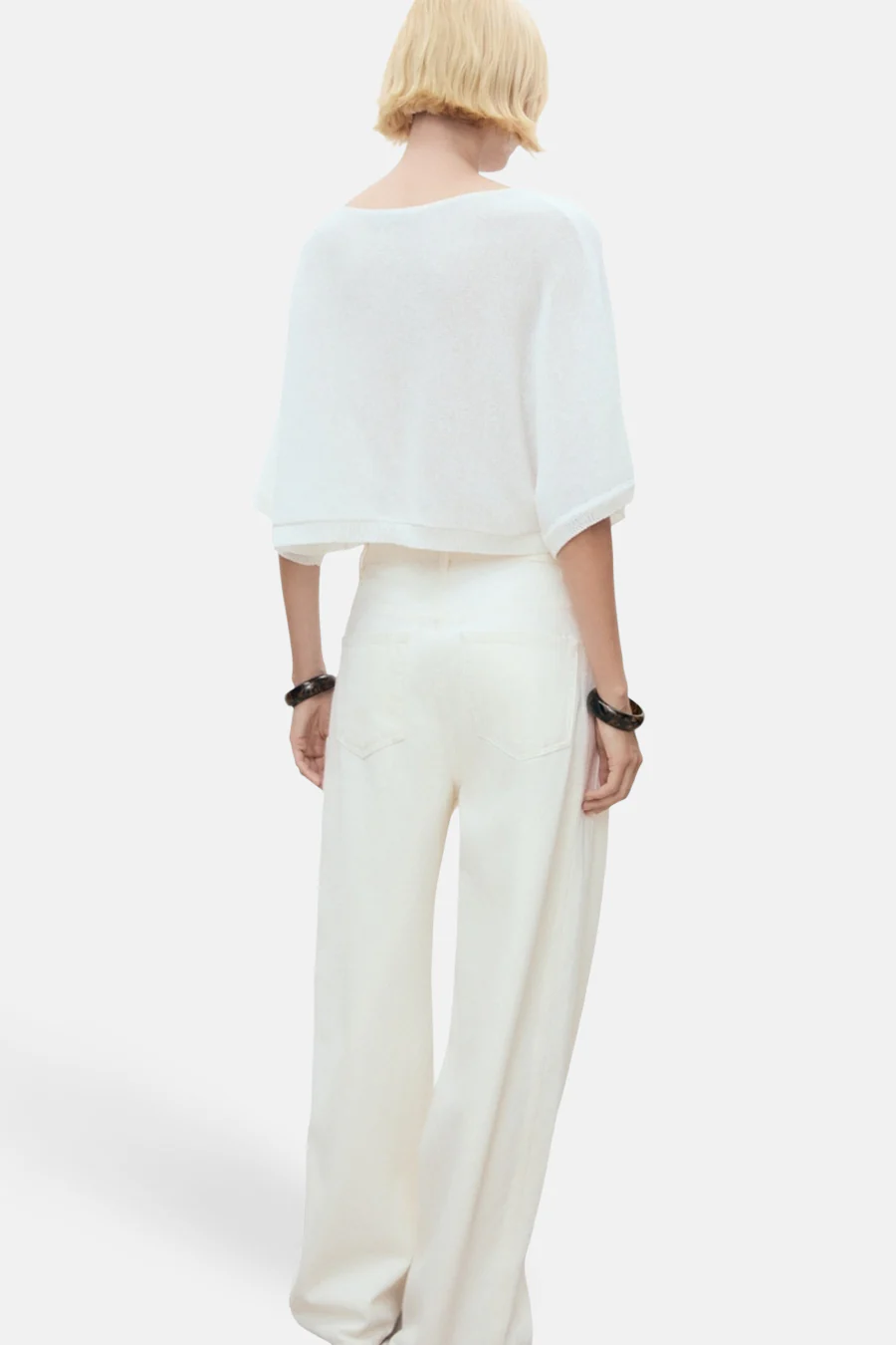 Pull met ronde hals - wit - Image 3