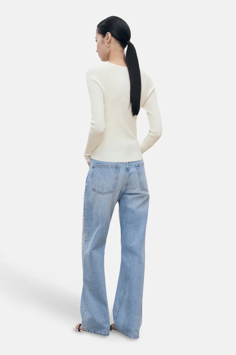 Pull met ronde hals - wit - Image 3