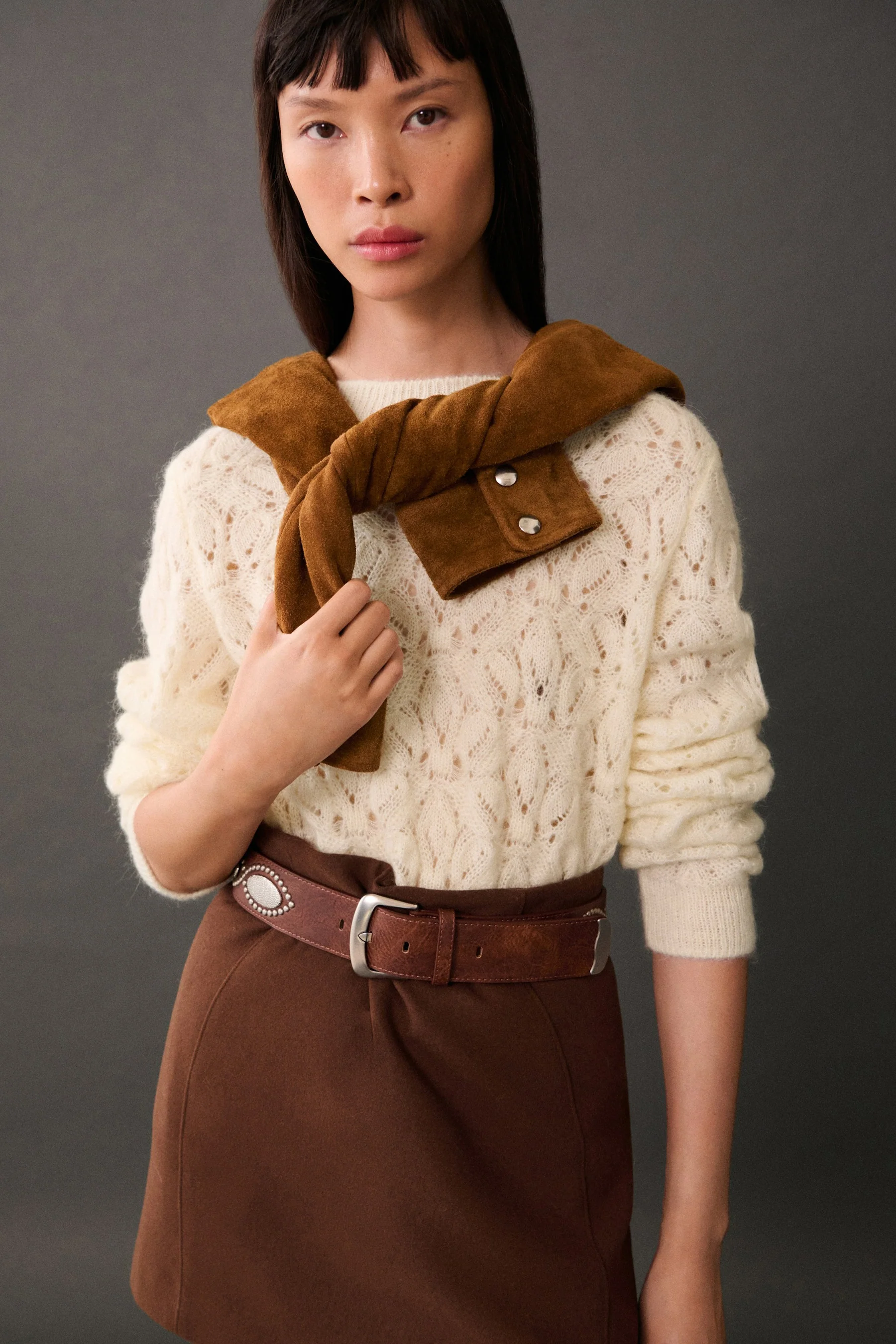 Pull met ronde hals - wit - Image 4